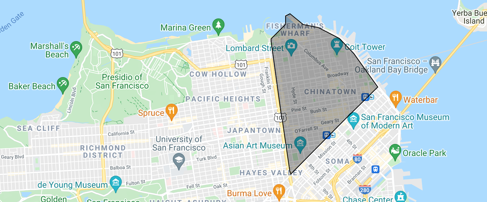 map of district 8 sf